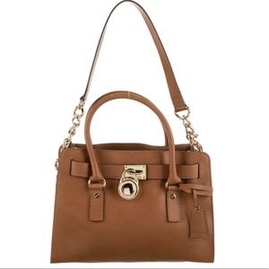 Michael Kors Hamilton Medium Saffiano Leather Tote (Brown)